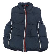 Tmavomodrá šusťáková zateplená vesta H&M