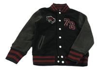 Černo-šedá fleecová baseballová mikina s číslem Reebok 