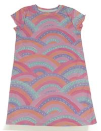 Růžovo-modro-oranžová vzorovaná noční košile George