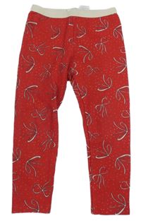 Červené legíny s mašlemi Zara