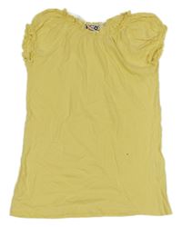 Žluté tričko s volánky 