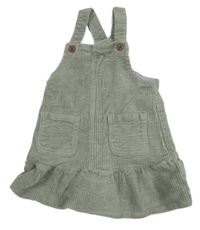 Zelenošedé manšestrové šaty s kapsami Next