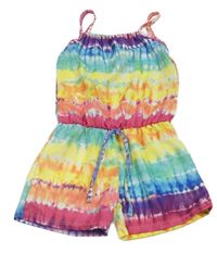 Barevný batikovaný kraťasový overal 