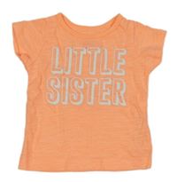 Neonově oranžové tričko s nápisem Carter's