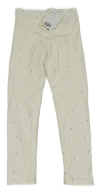 Nové - Bílé legíny s puntíky H&M