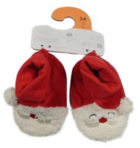 Nové - Červené sametové capáčky - Santa Primark vel. 17