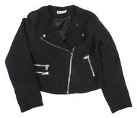 Černý semišový podšitý crop křivák H&M
