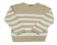 Béžovo-bílý pruhovaný svetr PRIMARK