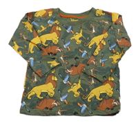 Khaki melírované triko se Lvím králem PRIMARK