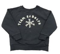 Černá mikina s nápisem a vločkou George