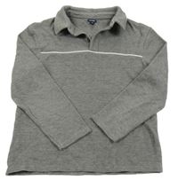 Šedá melírovaná mikina s límečkem KIABI