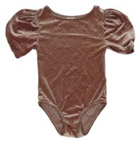 Starorůžovo-zlaté kárované sametové body ZARA