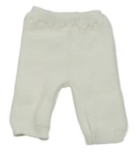 Smetanové pletené kalhoty