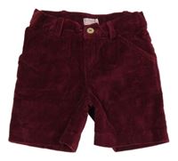 Vínové sametovo/manšestrové chino kraťasy 