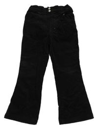 Černé flare manšestráky se srdíčky 