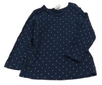 Tmavomodré puntíkaté triko H&M