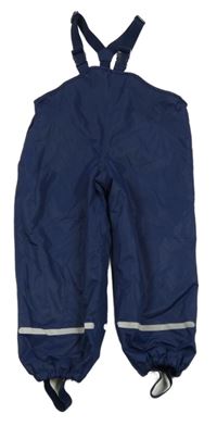 Tmavomodré šusťákové laclové podšité kalhoty TCM