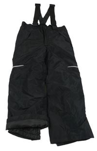 Černé šusťákové funkční zimní oteplovačky s odepínacími kšandami crivit