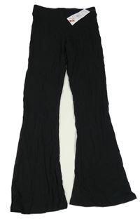 Nové - černé žebrované flare kalhoty F&F