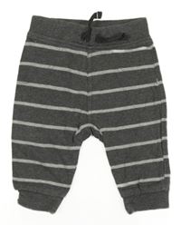 Tmavošedo-světlešedé pruhované melírované tepláky George