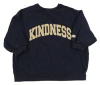 Tmavomodrá oversize mikina s nápisem Next