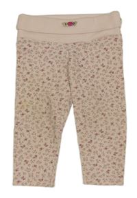 Světlerůžové tepláky s kytičkami Sanetta