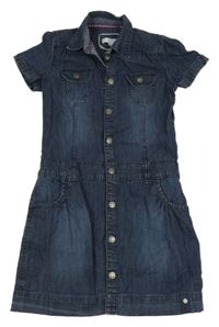 Tmavomodré riflové propínací šaty s límečkem Charles Vögele