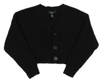 Černé žebrované pletené propínací bolérko New Look