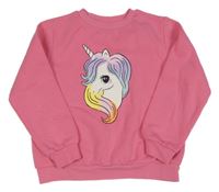 Růžová mikina s jednorožcem H&M