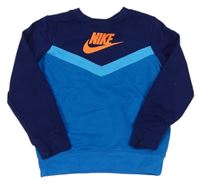 Modro-tmavomodrá mikina s logem Nike 