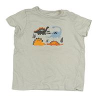 Světlešedé tričko s dinosaury Topomini