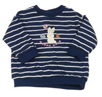 Tmavomodro-bílá pruhovaná mikina s králíkem zn. M&S