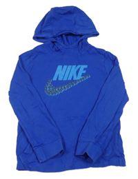 Safírová lehká mikina s logem a kapucí Nike
