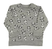 Šedá melírovaná mikina s pandami zn. George