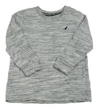 Šedé melírované triko s výšivkou Matalan