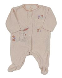 Světlerůžový vzorovaný sametový overal s králíkem Next