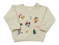 Béžový vlněný svetr s Mickeym a přáteli Primark