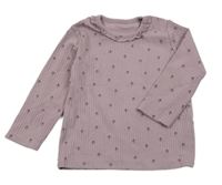 Starorůžové květované žebrované triko s límečkem George