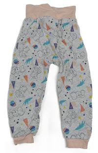 Světlešedé melírované tepláky s Dumbem Disney