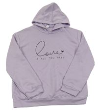 Lila mikina s nápisem a kapucí Shein