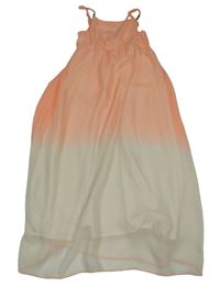 Oranžovo-béžové ombré šifonové šaty Yd.