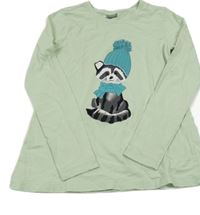 Zelenkavé triko s mývalem