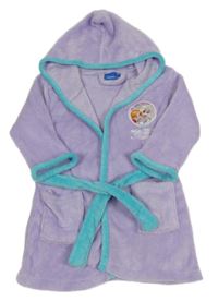 Lila chlupatý župan s Frozen a kapucí Disney