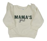 Smetanová mikina s nápisem a volánky