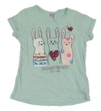 Mátové tričko s králíky s flitry Dopodopo
