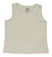 Smetanový top s krajkou Pocopiano