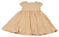 Meruňkové květované bavlněné šaty Topolino