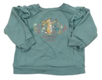 Zelená mikina s Králíčkem Petrem a volánky Tu