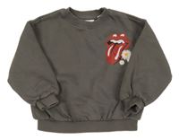 Tmavošedá hudební mikina s potiskem - The Rolling Stones Zara