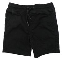 Černé teplákové riflové pull on kraťasy H&M